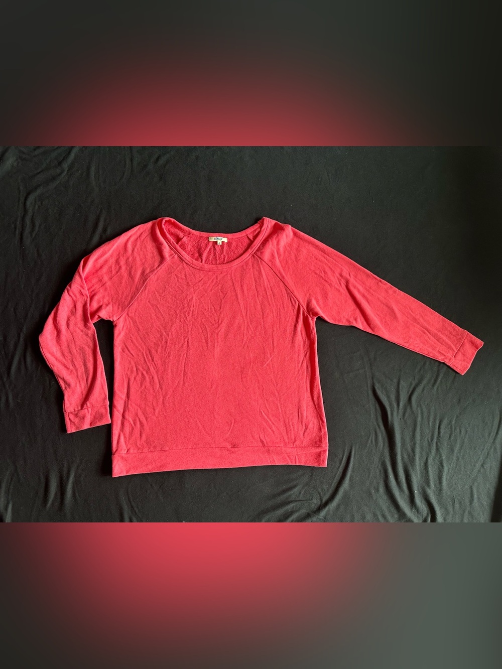 Leallo Pink Terry Light Sweatshirt Soft crew neck long sleeve Knit Small